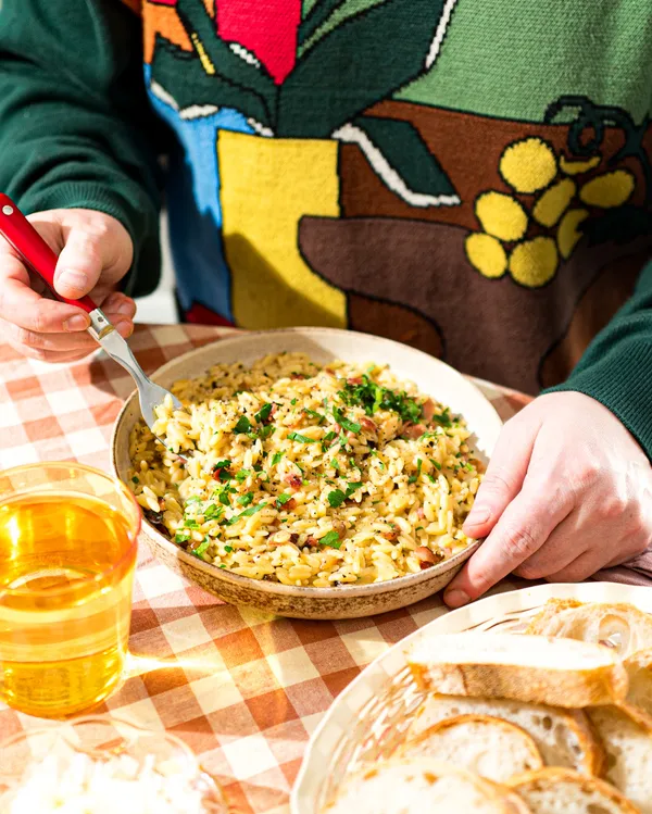 Oppskrift risoni pasta carbonara